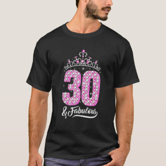 Camiseta 30 e Fabulosa aniversário de 30 anos Diamond Crown