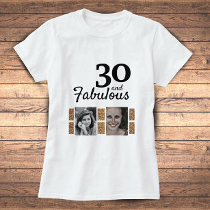 Camiseta 30 e Fabuloso aniversário de 30 anos de Foto Glitt