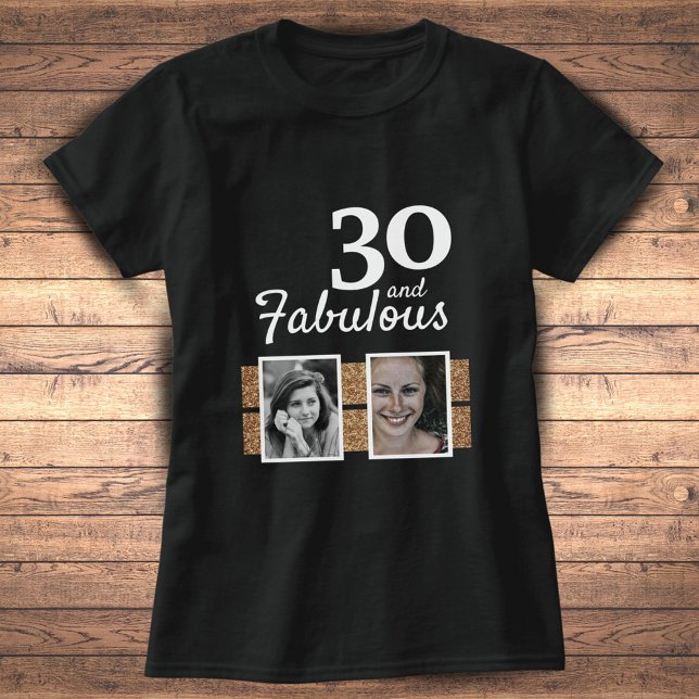 Camiseta 30 e Fabuloso aniversário de 30 anos de Foto Glitt (Criador carregado)
