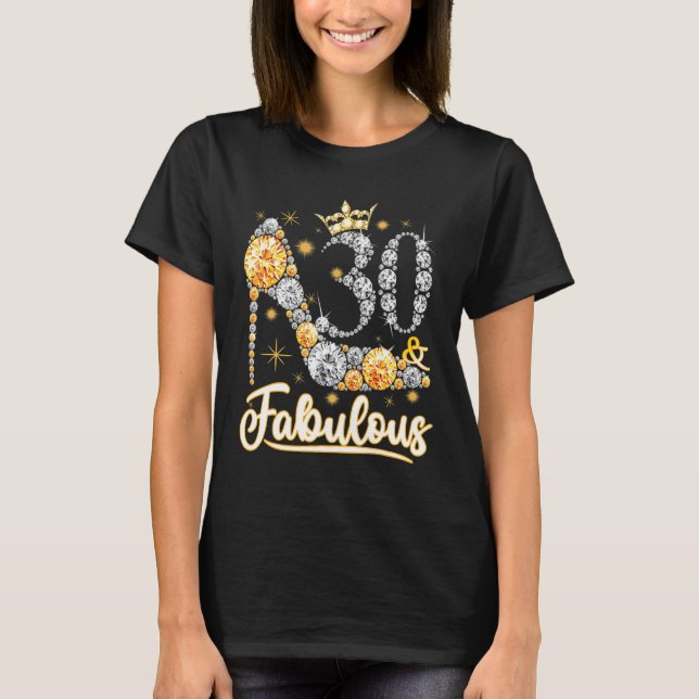 Camiseta 30 e fabuloso Diamante C de aniversário de 30 anos (Frente)