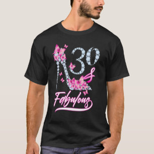 Camiseta 30 E Fabuloso Heels Alto Borboleta Feliz 30 Bi