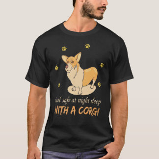 Camiseta 30 Sinta-se Seguro à Noite Dormindo Com Um Corgi