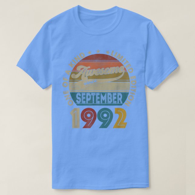 Camiseta 30 Year Old Gifts Awesome Since September 1992 30t (Frente do Design)