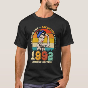 Camiseta 30 Year Old Legendary Since 1992 Awesome 30th Birt