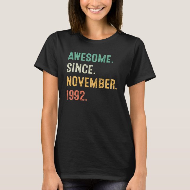 Camiseta 30 Years Old  30th Bday Men Awesome Since November (Frente)
