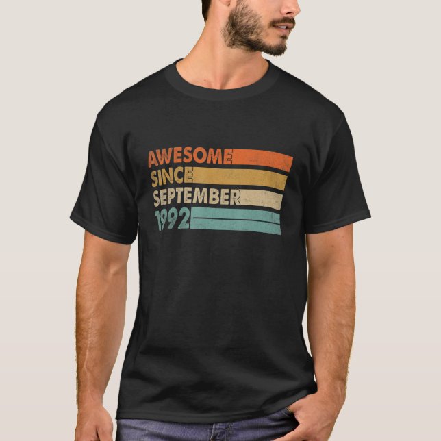 Camiseta 30 Years Old   Awesome Since September 1992 30th B (Frente)