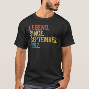Camiseta 30 Years Old Legend Since September 1992 30th Bir