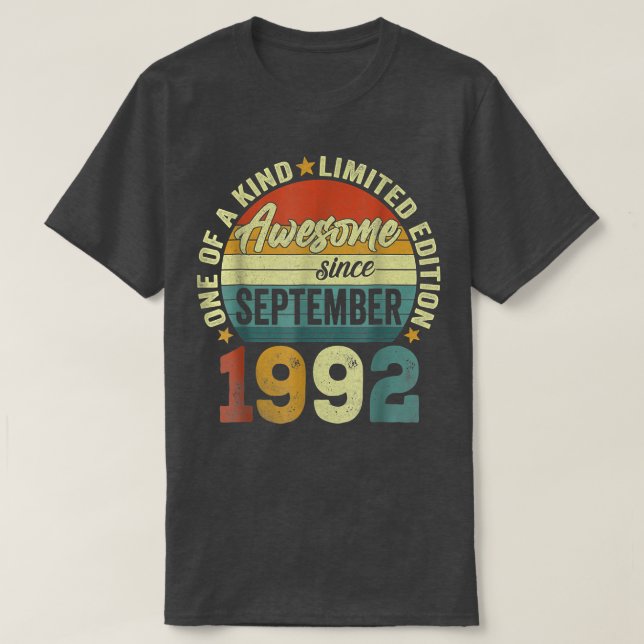Camiseta 30th Birthday Gift 30 Year Old Awesome Since Septe (Frente do Design)