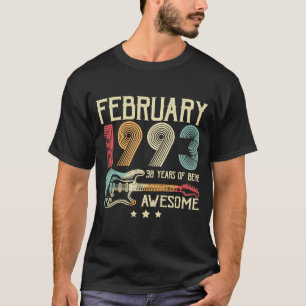 Camiseta 30th Birthday Retro Guitar February 1993 30 Years