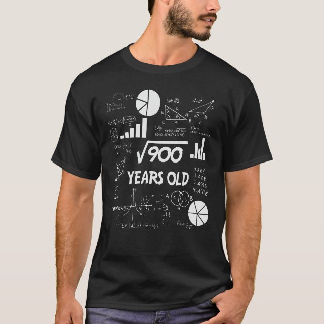 Camiseta 30th Birthday Square Root Math 30 Years Old Bday (Frente)