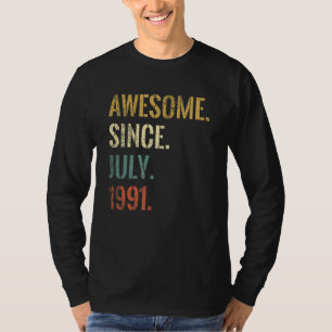 Camiseta 31º Aniversário, 31 anos, Incrível desde julho de