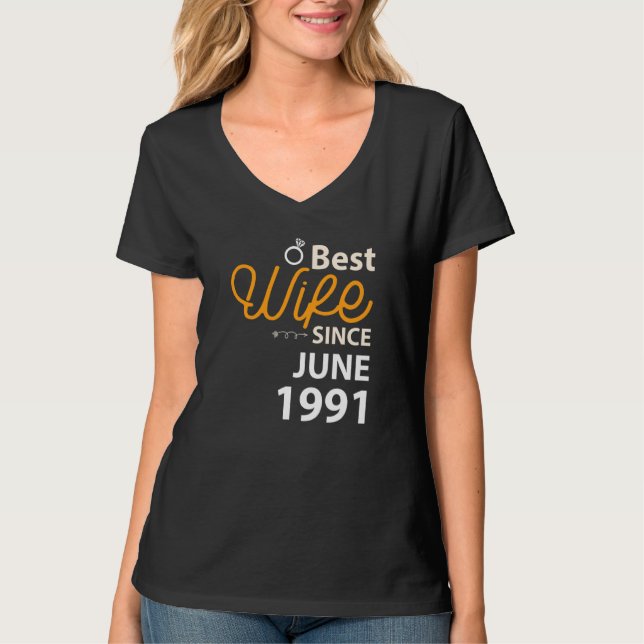 Camiseta 31º aniversário de casamento Melhor esposa desde j (Frente)