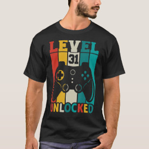 Camiseta 31º Aniversário de Jogos Nível 31 de Aniversário D