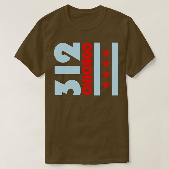 Camiseta 312 Chicago Flag Illinois Chi Town (Frente do Design)