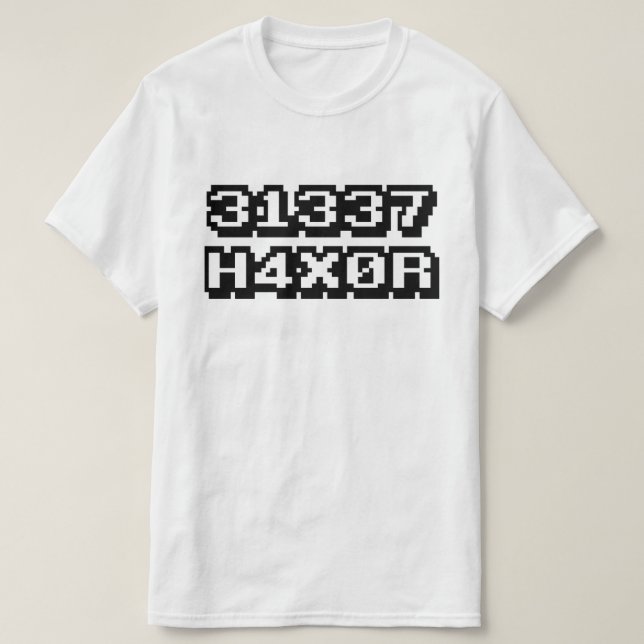 CAMISETA 31337 H4X0R (Frente do Design)