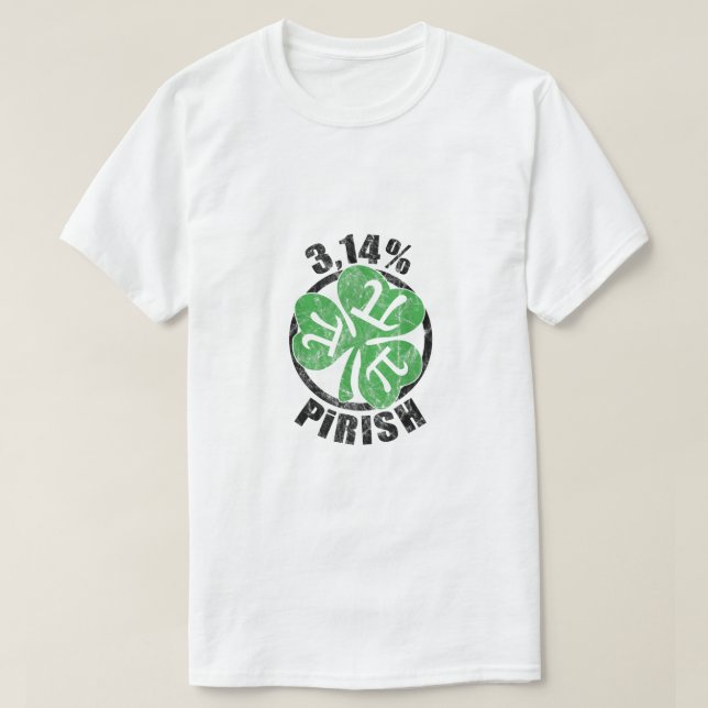Camiseta 314% da Rua irlandesa de Clover Pi Day Patric (Frente do Design)