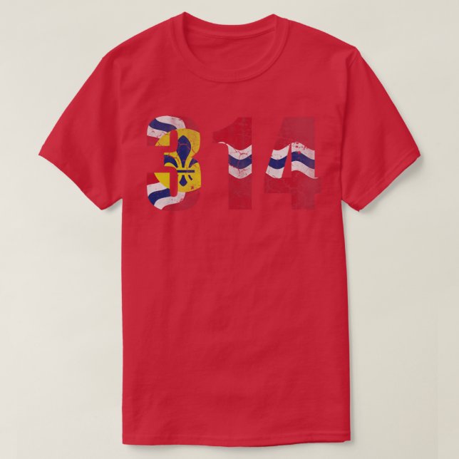 Camiseta 314 St Louis Flag Missouri (Frente do Design)