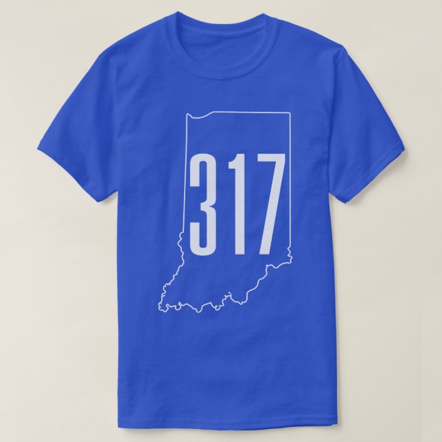 Camiseta 317 Area Code Indianapolis Indiana Map (Frente do Design)