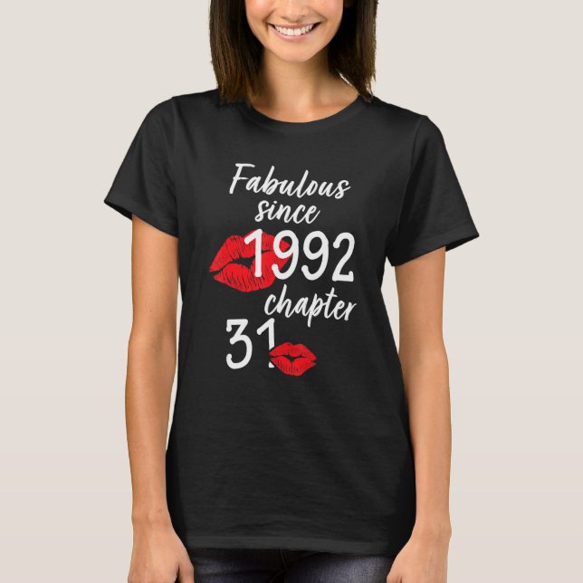 Camiseta 31 anos e fabuloso aniversário desde 1992 chap (Frente)