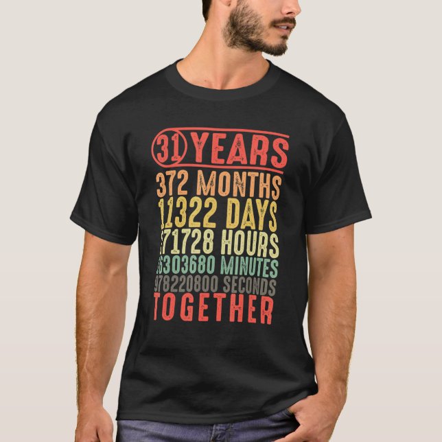 Camiseta 31 anos juntos 31 anos Casais casados (Frente)