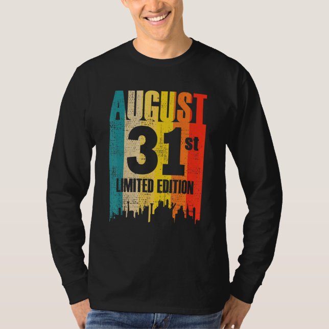 Camiseta 31 de agosto Edição limitada Mês 8 31º dia retrato (Frente)