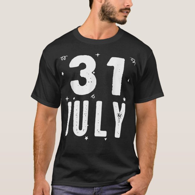 Camiseta 31 de julho de Ocasiões Especiais de Festas de Ani (Frente)