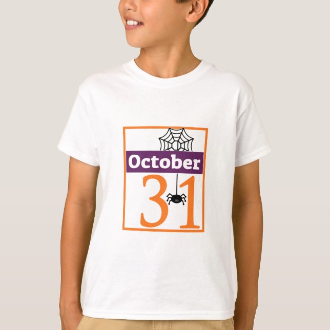 Camiseta 31 de outubro Halloween personalizado (Frente)