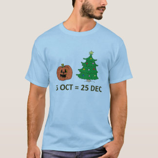 Camiseta 31 de outubro = o 25 de dezembro