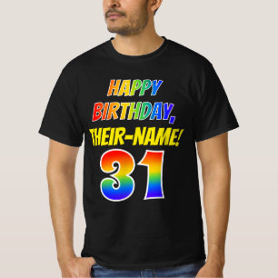 Camiseta 31.o Aniversário — Negrito, Divertido, Arco-Ír