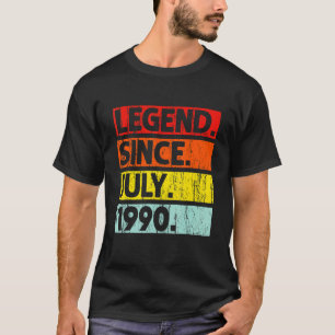 Camiseta 32ª Legenda de aniversário desde julho de 1990 32 
