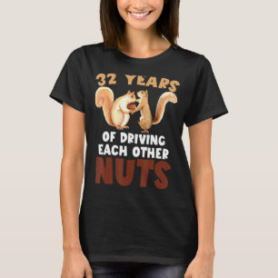 Camiseta 32º Aniversário De Casamento 32 Anos De Condução E