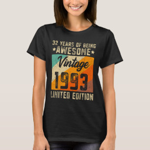 Camiseta 32º Aniversário do Homem 32 anos Mulheres de 1993