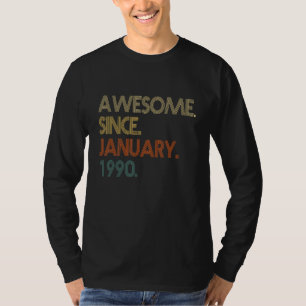 Camiseta 32º Aniversário Impressionante Desde Janeiro de 19