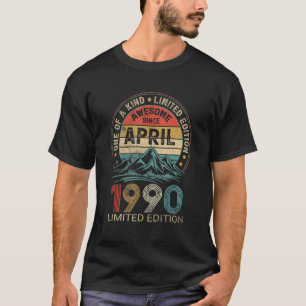 Camiseta 32º Aniversário Incrível Desde Abril De 1990 32 An