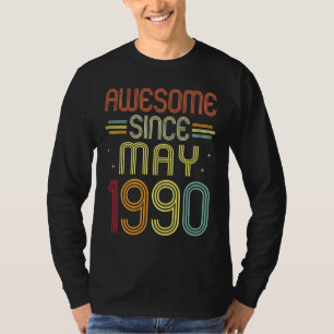 Camiseta 32º Aniversário Incrível Desde Maio De 1990 32 Ano