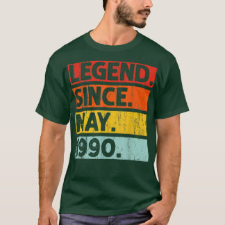 Camiseta 32º Aniversário Oferece Legenda Desde Maio De 1990