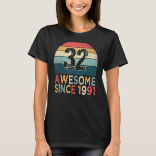 Camiseta 32º Aniversário Vintage Retro 32 Anos Espetacular