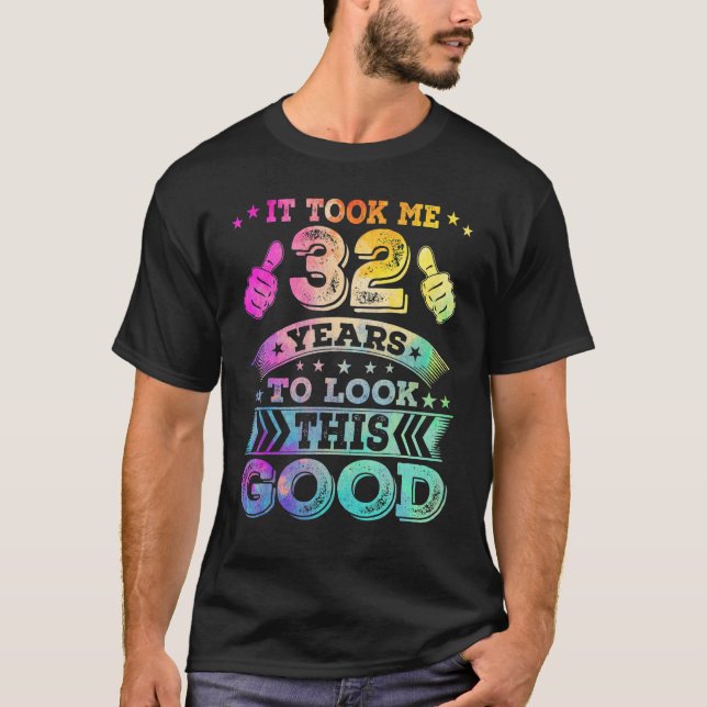 Camiseta 32 32 Anos Feliz 32º Aniversário Impressão (Frente)