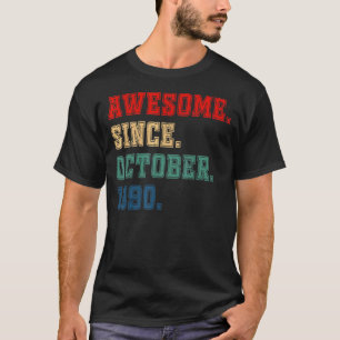 Camiseta 32 anos de idade incrível desde outubro de 1990 32
