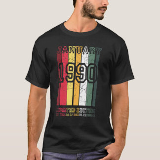 Camiseta 32 anos de idade Janeiro de 1990 Edição limitada, 
