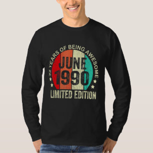 Camiseta 32 anos de idade junho de 1990 32º aniversário
