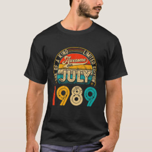 Camiseta 32 Anos De Nascer De Decoração Em Julho De 1989