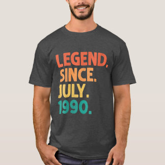 Camiseta 32 Years Old Gifts Legend Since July 1990 32th Bir