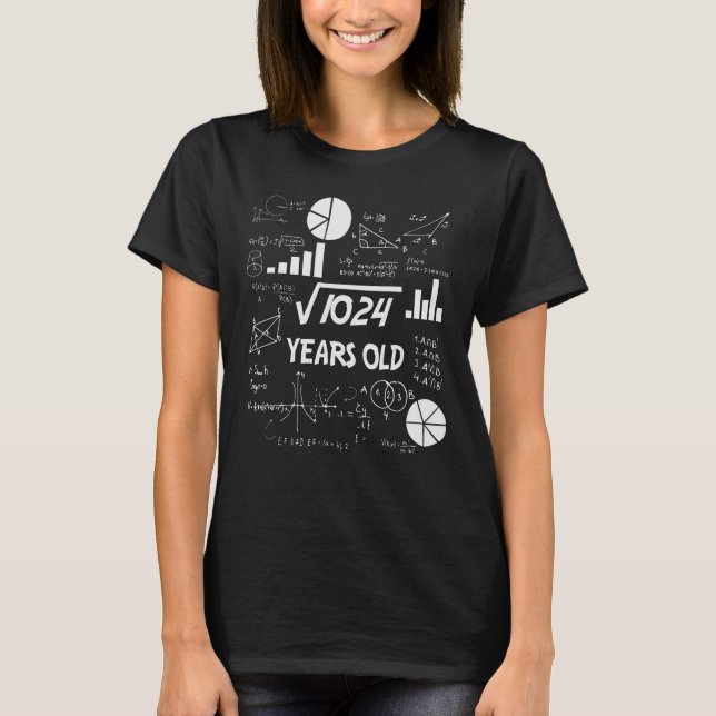 Camiseta 32nd Birthday Square Root Math 32 Years Old Bday (Frente)