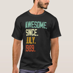 Camiseta 33º Aniversário Impressionante Desde Julho De 1989