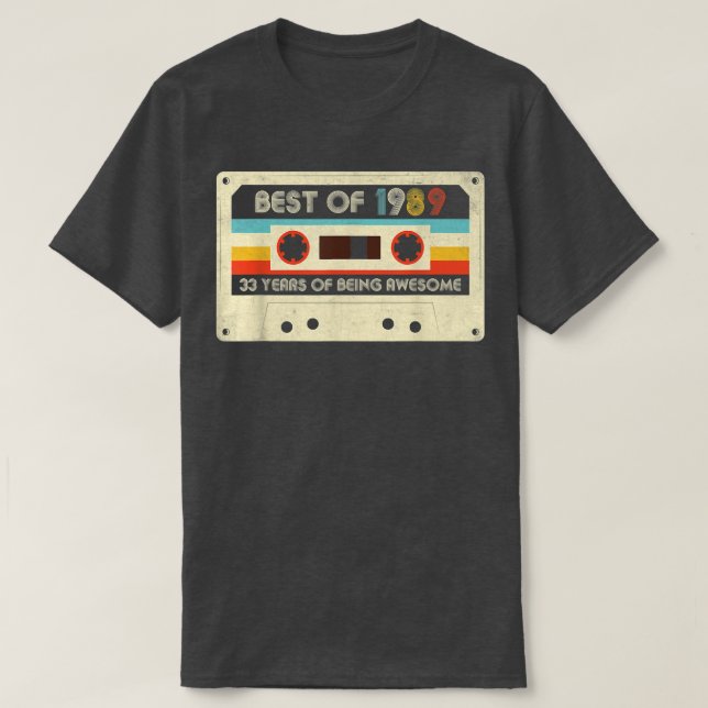 Camiseta 33º Aniversário Oferece Melhores Vintagens Retroat (Frente do Design)