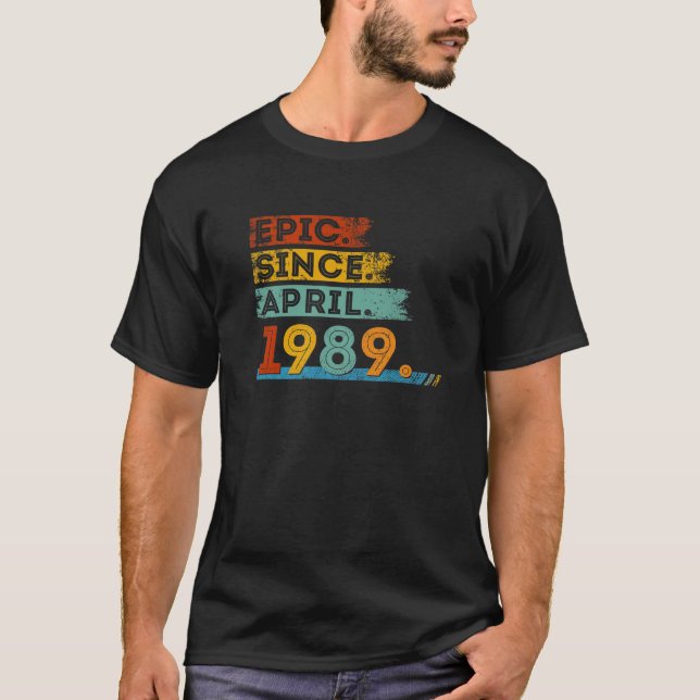 Camiseta 33º Aniversário Para Epic De 33 Anos Desde Abril D (Frente)