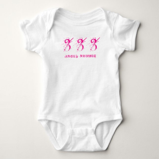 Camiseta 333 (NÚMERO DE ÂNGULO) Sincronicidade, cor-de-rosa (Frente)