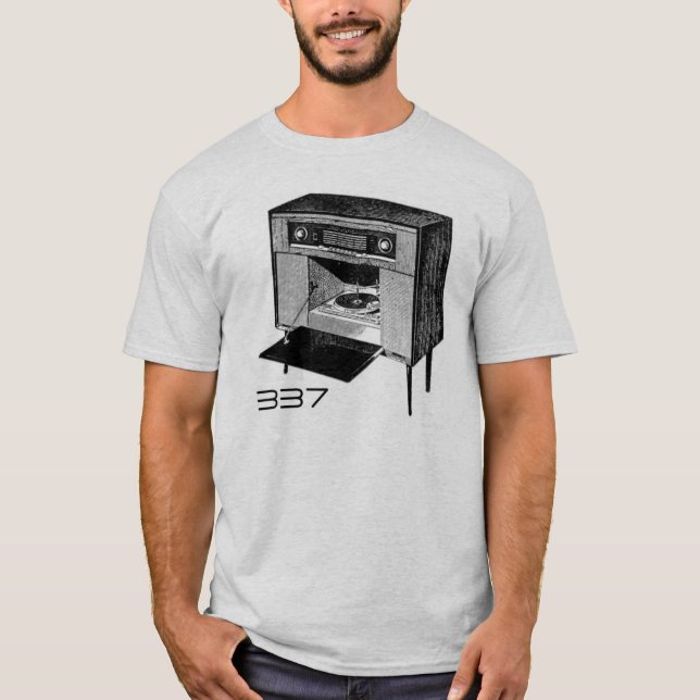 Camiseta 337 t-shirt de rádio de FM dos estúdios 33,7 (Frente)