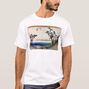 Camiseta 33. 白 須 宿, 重 Shirasuka-juku, Hiroshige, Ukiyo-e 賀